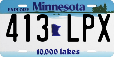 MN license plate 413LPX