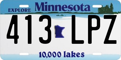 MN license plate 413LPZ