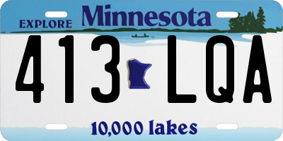 MN license plate 413LQA