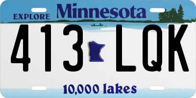 MN license plate 413LQK