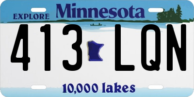 MN license plate 413LQN