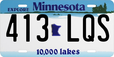 MN license plate 413LQS