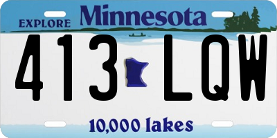 MN license plate 413LQW