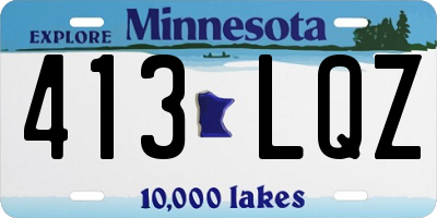 MN license plate 413LQZ