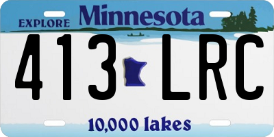 MN license plate 413LRC
