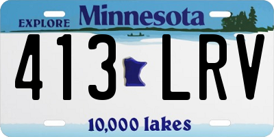 MN license plate 413LRV