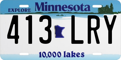 MN license plate 413LRY