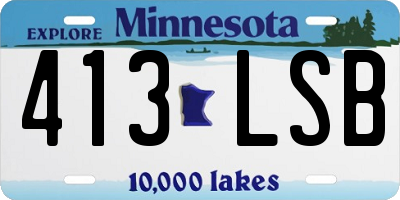 MN license plate 413LSB