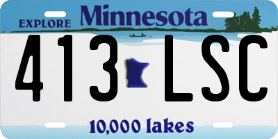 MN license plate 413LSC
