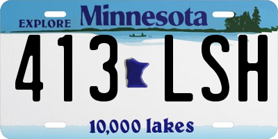 MN license plate 413LSH