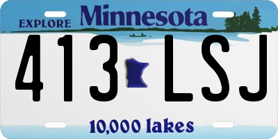 MN license plate 413LSJ