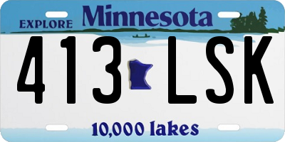 MN license plate 413LSK