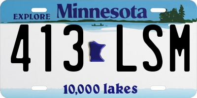 MN license plate 413LSM