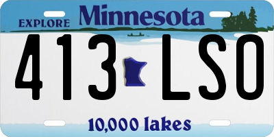 MN license plate 413LSO