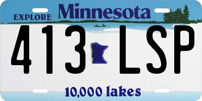 MN license plate 413LSP