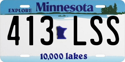 MN license plate 413LSS