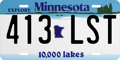 MN license plate 413LST
