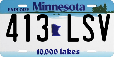 MN license plate 413LSV