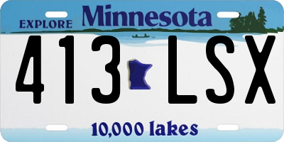 MN license plate 413LSX