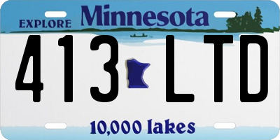 MN license plate 413LTD