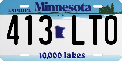 MN license plate 413LTO