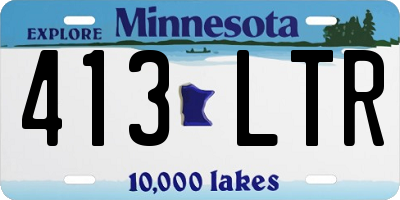 MN license plate 413LTR