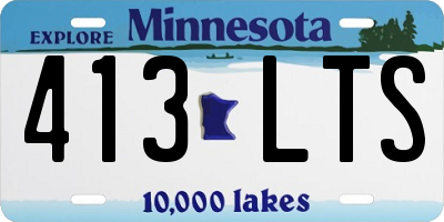 MN license plate 413LTS