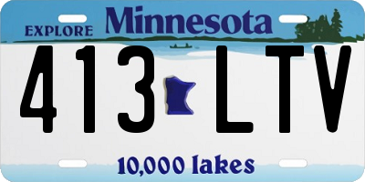 MN license plate 413LTV