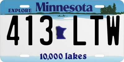 MN license plate 413LTW