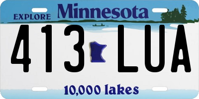 MN license plate 413LUA