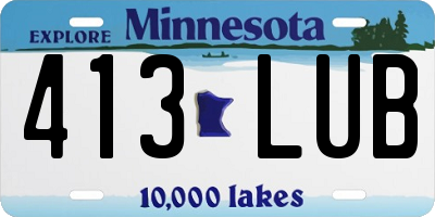 MN license plate 413LUB