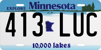MN license plate 413LUC