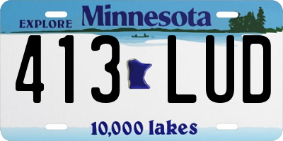 MN license plate 413LUD