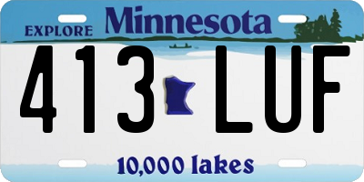 MN license plate 413LUF