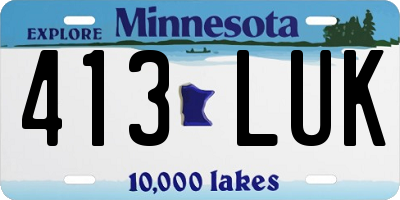MN license plate 413LUK