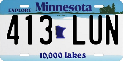MN license plate 413LUN