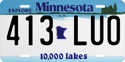 MN license plate 413LUO
