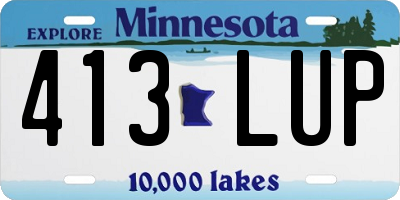 MN license plate 413LUP