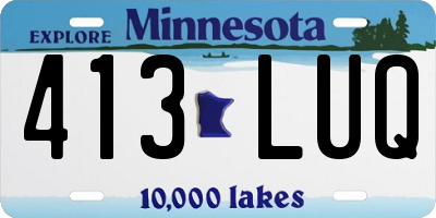 MN license plate 413LUQ