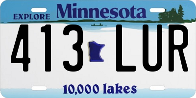 MN license plate 413LUR