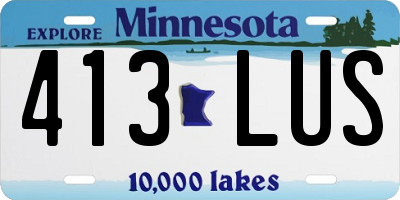 MN license plate 413LUS