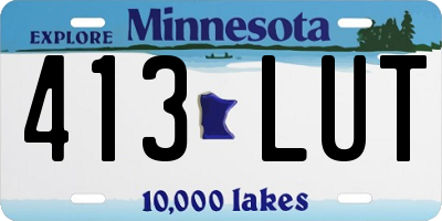 MN license plate 413LUT