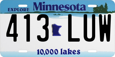 MN license plate 413LUW