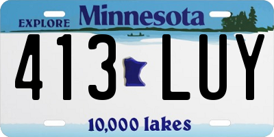 MN license plate 413LUY
