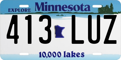 MN license plate 413LUZ