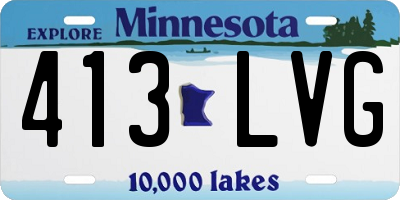 MN license plate 413LVG