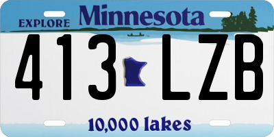 MN license plate 413LZB
