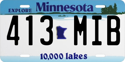 MN license plate 413MIB