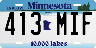 MN license plate 413MIF