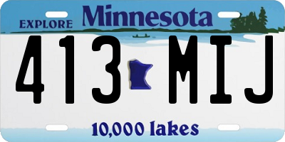 MN license plate 413MIJ